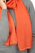 Cachemire et Soie accessoires echarpes cheches scarva orange ensoleillee 170x25cm